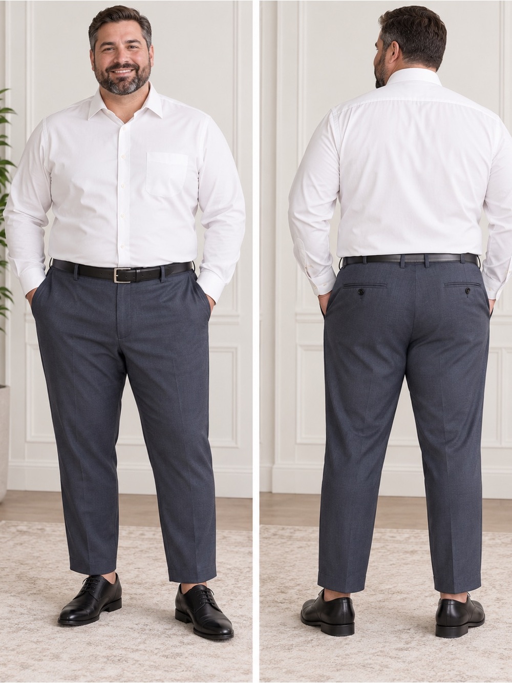 Indochino Tailored Navy Dress Pants Size 44 Short Classic Office Wedding